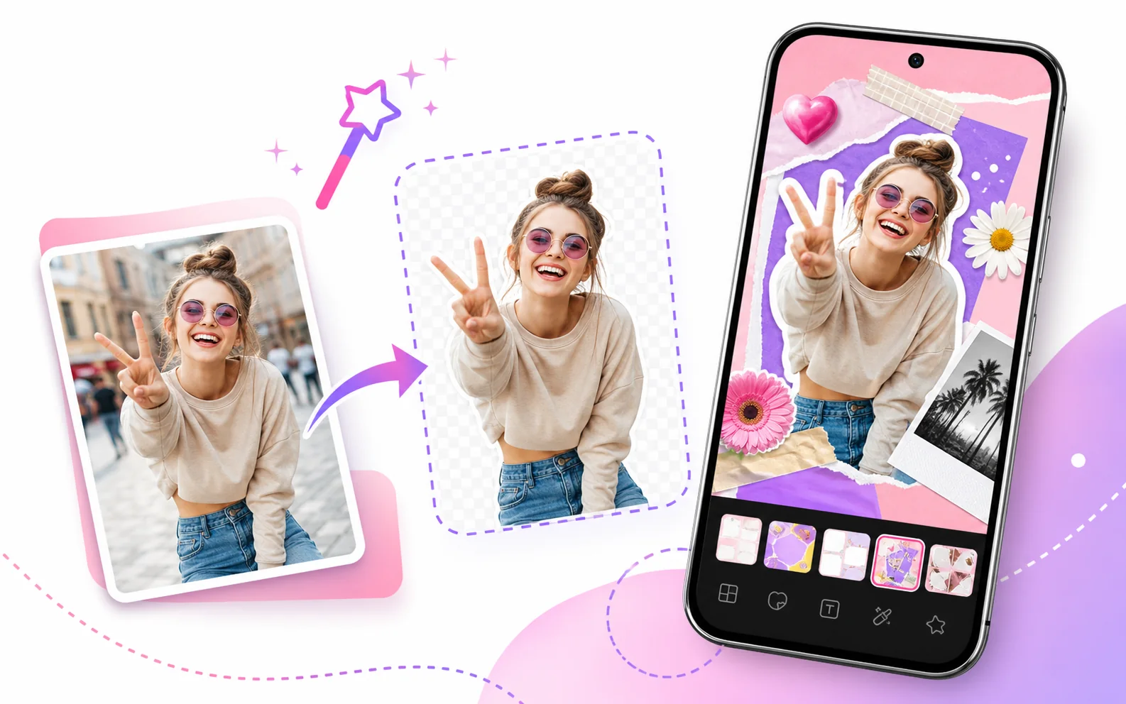 FotoCollage AI cutout background remover preview